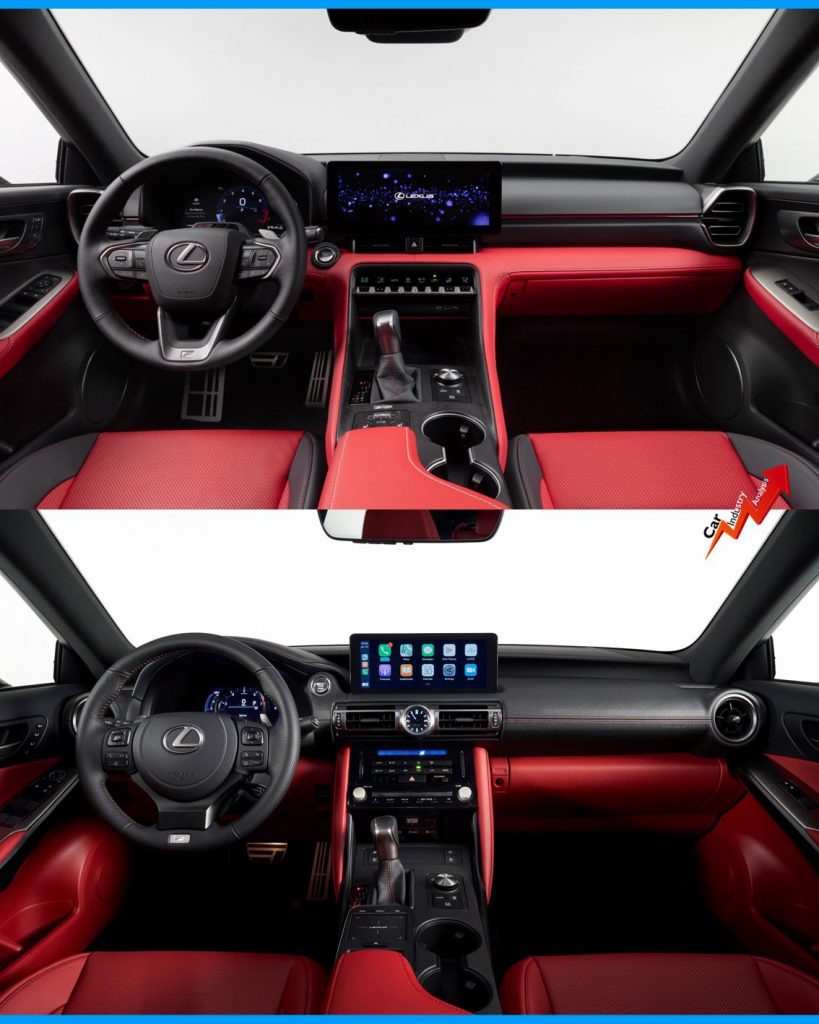 Сверху — 2025 с большим экраном и цифровой панелью, снизу — 2020 с компактным дисплеем.